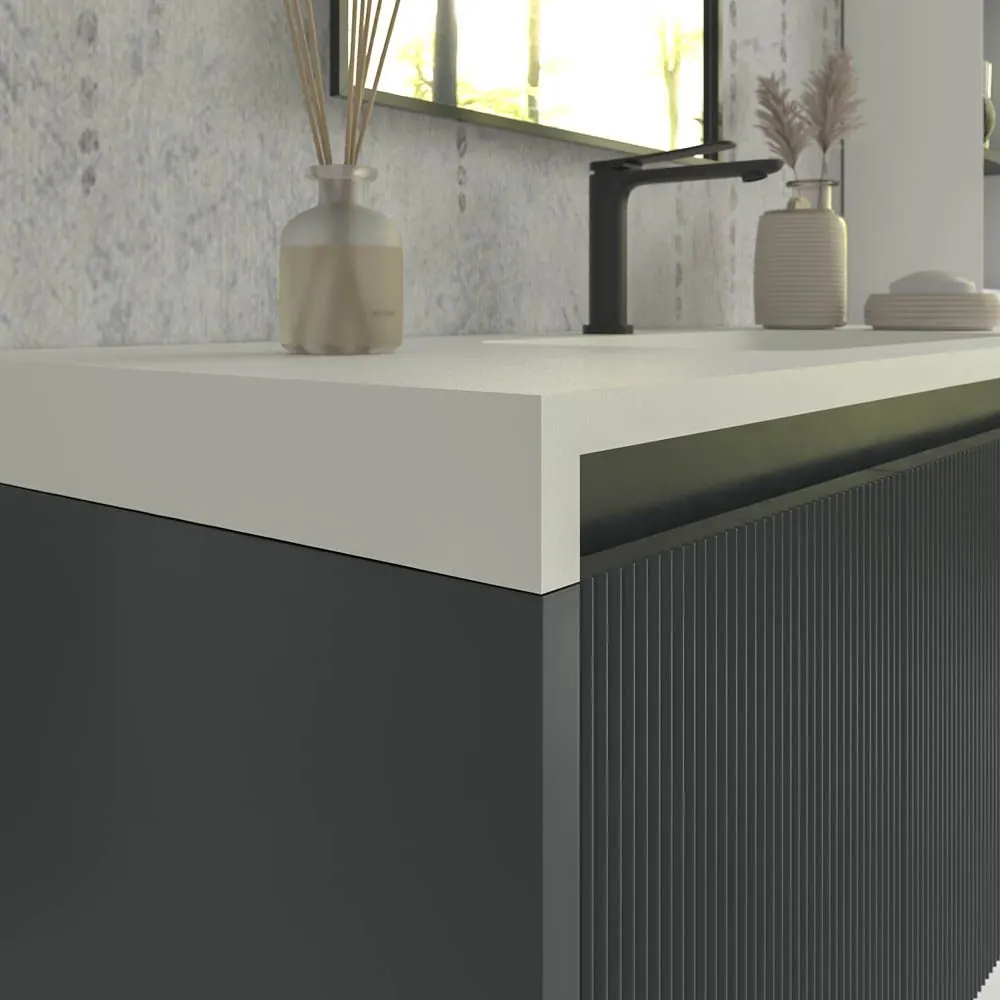 Mobile bagno sospeso BINARIO con 3 cassetti, finitura GRAFITE - immagine 4