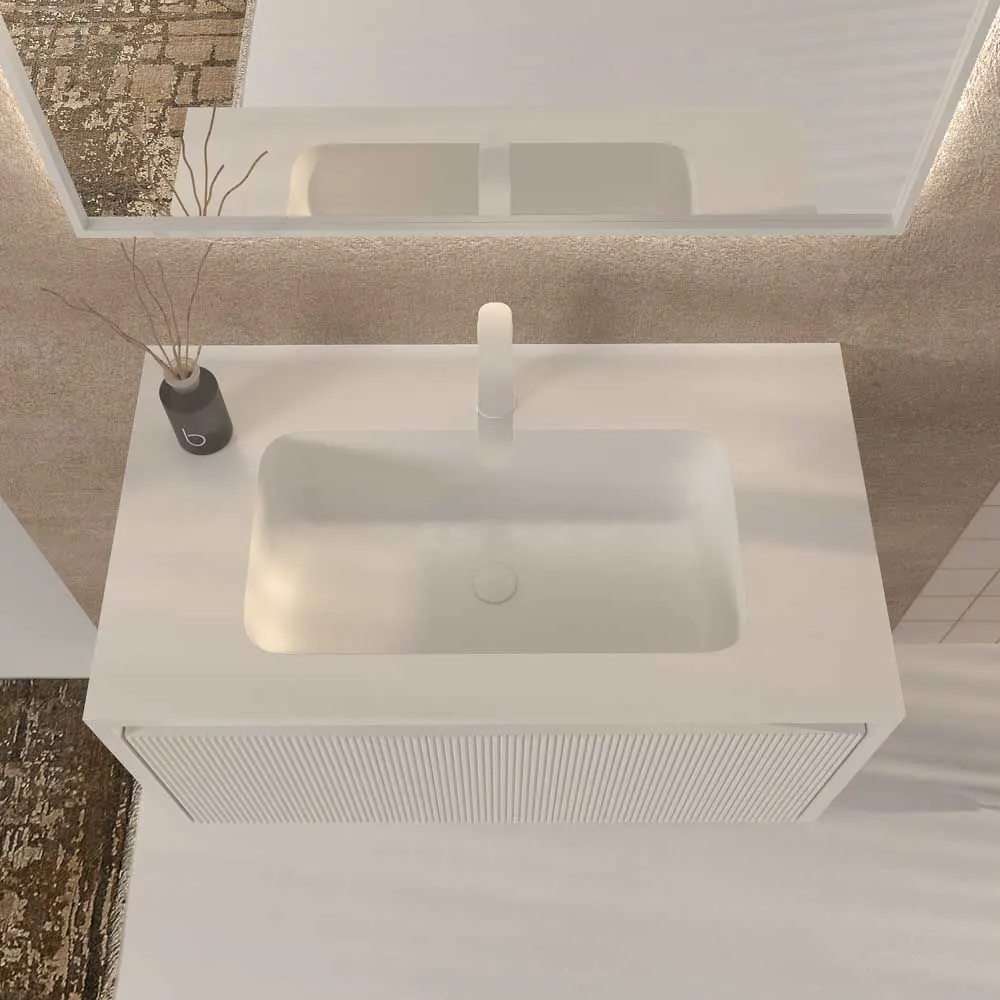 Mobile bagno sospeso BINARIO 1 cassetto finitura BIANCO - immagine 2