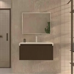 Mobile bagno sospeso BINARIO 1 cassetto finitura MARRONE