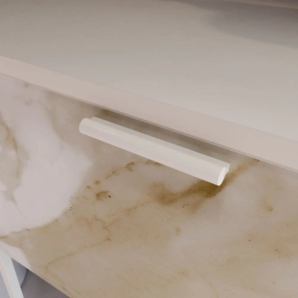 Mobile bagno GRATE con gambe, 2 cassetti, finitura marmo CALACATTA GOLD, top e lavabo Fogo SOLID SURFACE - immagine 8