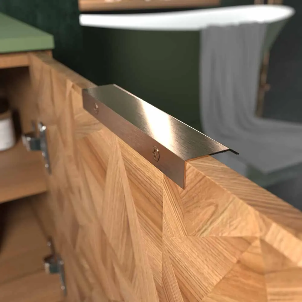 Mobile bagno con gambe OPERA 2 ante con piano SOLID SURFACE 1 vasca RAIZ OLMO - immagine 4