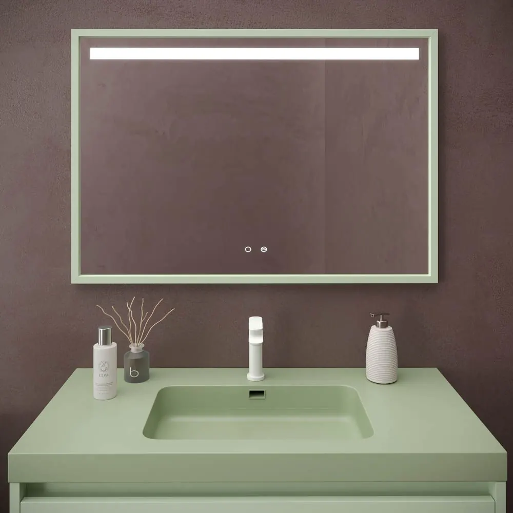 Mobile bagno ELEN con gambe 1 cassetto – 1 ripiano inferiore BIANCO VERDE/BIANCO - immagine 5