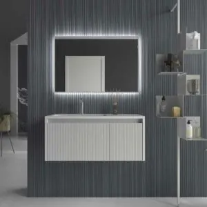 Mobile bagno sospeso BINARIO con 2 cassetti, finitura PERLADO