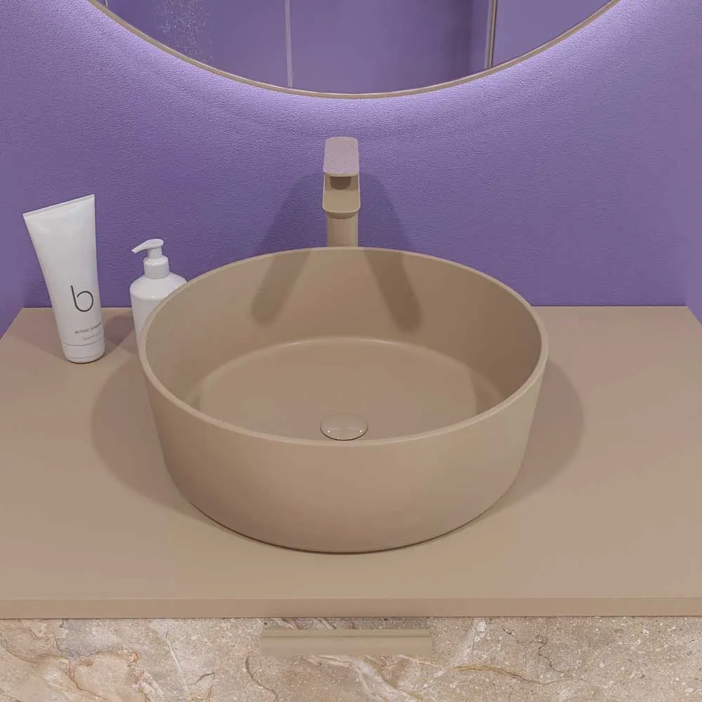 Mobile da bagno GRATE con gambe 1 cassetto finitura marmo ONIX MOKA con top e lavabo SOLID SURFACE Osiris - immagine 8