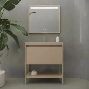 Mobile bagno ELEN con gambe 1 cassetto – 1 ripiano inferiore MOKA