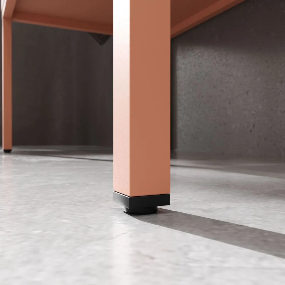 Mobile da bagno con gambe 2 cassetti SMILE con lavabo in Solid Surface ROSSO BEIGE - immagine 6