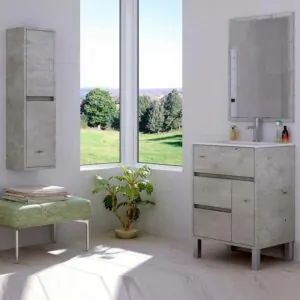 Mobile bagno ANNA colori a terra 3 cassetti- 1 anta con lavabo in ceramica
