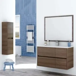 Mobile bagno sospeso CARLOTTA con 4 cassetti e lavabo in ceramica