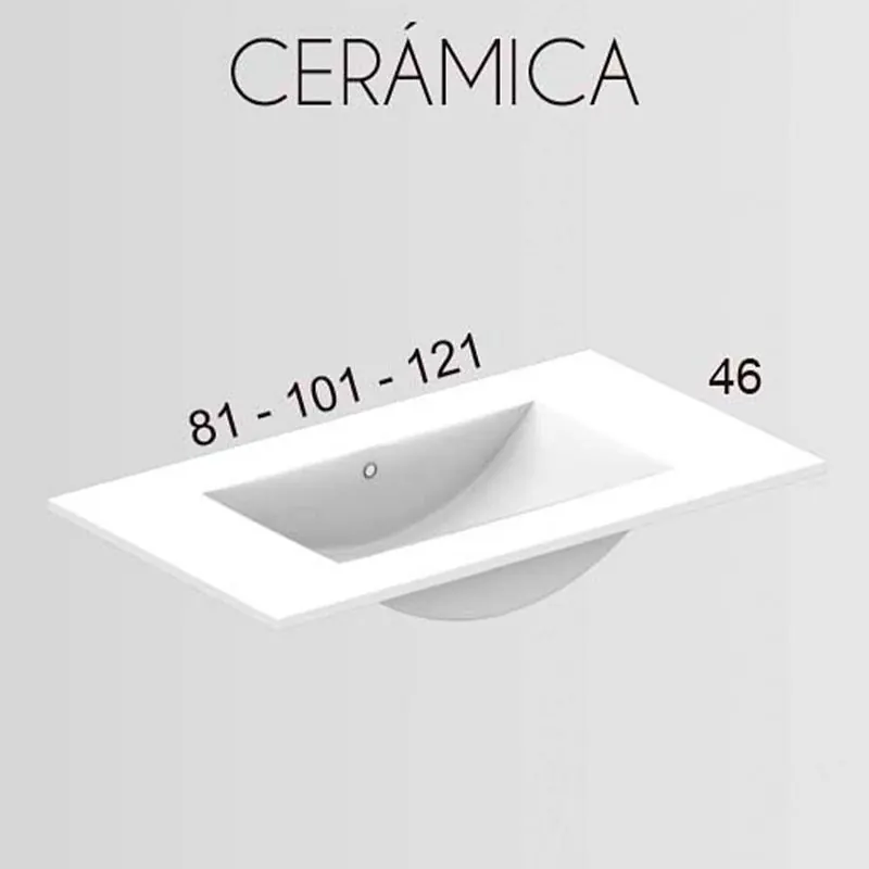 Mobile bagno sospeso CARLOTTA con 4 cassetti e lavabo in ceramica - immagine 3