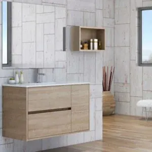 Mobile bagno sospeso colore CAROLA 2 cassetti – 1 anta con lavabo in ceramica