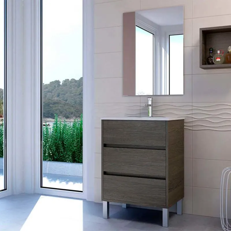 CLOE mobile bagno colori a terra 3 cassetti con lavabo in ceramica