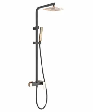 Colonna doccia Sweden oro rosa nero [ VAROBATH ]