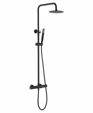 Set vasca termostatico Line nero opaco [ VAROBATH ]