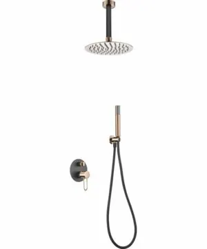 Colonna doccia incasso Thalos nero oro rosa [ VAROBATH ]