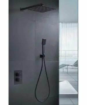 Colonna doccia termostatica da incasso Cíes nero opaco [ VAROBATH ]