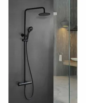 ► Colonna doccia termostatica Kent nero opaco [ VAROBATH ]