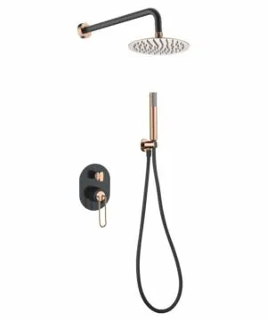 Colonna doccia da incasso Belize oro rosa nero [ VAROBATH ]