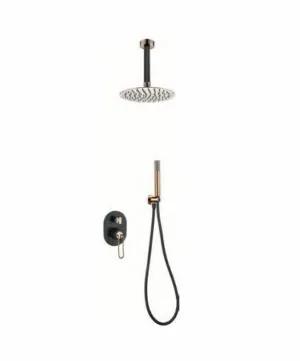 Colonna doccia da incasso Croazia oro rosa nero [ VAROBATH ]