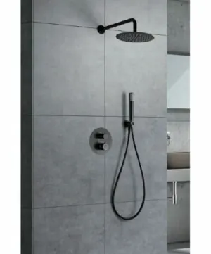 Colonna doccia a incasso termostatica Line Black Gun Metal [ VAROBATH ]