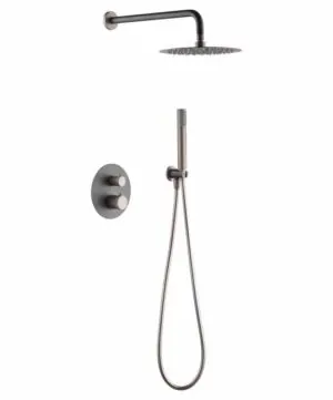 Colonna doccia a incasso termostatica Line grigio champagne opaco [ VAROBATH ]