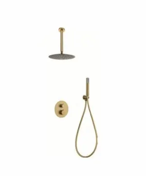 Colonna doccia incasso termostatica Top spazzolato oro [ VAROBATH ]