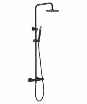 Colonna doccia termostatica Line nera opaca [ VAROBATH ]