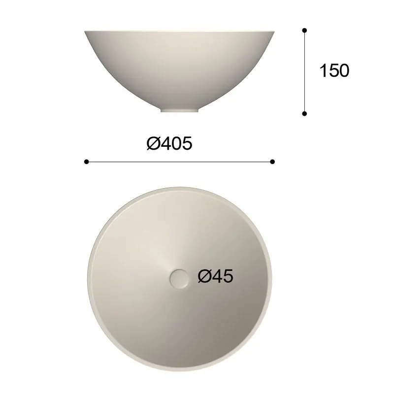 Lavabo da appoggio BOL Solid Surface Olive - immagine 4