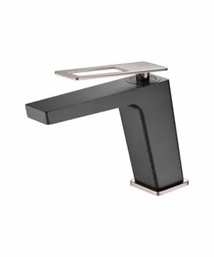 Rubinetto lavabo Sweden oro rosa nero [ VAROBATH ]