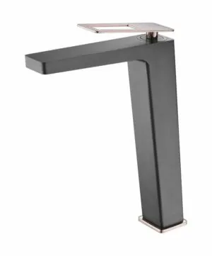 Miscelatore lavabo alto Sweden oro rosa nero [ VAROBATH ]
