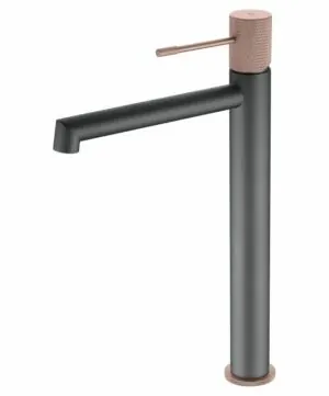 Rubinetto lavabo alto Line grigio champagne opaco [ VAROBATH ]