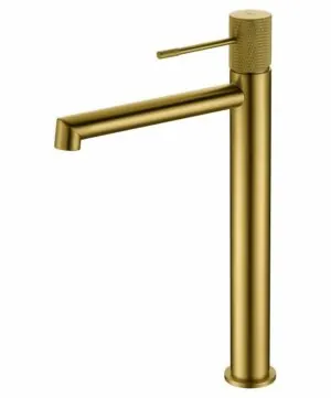 Rubinetto lavabo alto Line oro spazzolato [ VAROBATH ]