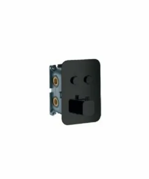 Rubinetto incasso termostatico quadrato nero a 2 vie [ VAROBATH ]