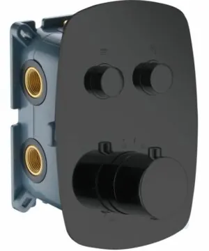 Miscelatore termostatico incasso 2 vie ovale nero [ VAROBATH ]