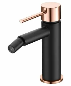 Miscelatore bidet Milos Stick nero oro rosa [ VAROBATH ]