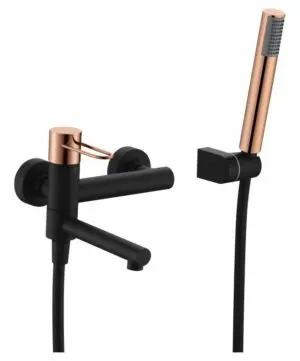 Miscelatore vasca/doccia Milos nero oro rosa [ VAROBATH ]