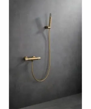 Rubinetto doccia termostatico Linea oro spazzolato [ VAROBATH ]