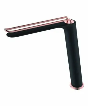 Rubinetto lavabo alto Belize nero oro rosa [ VAROBATH ]