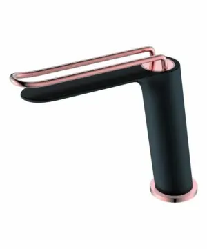 Miscelatore lavabo Belize oro rosa nero [ VAROBATH ]