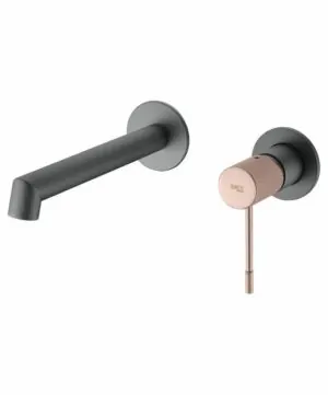 ► Rubinetto lavabo incasso Line grigio champagne opaco [ VAROBATH ]
