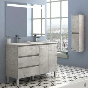 Mobile bagno MANILA varie tonalità a terra cm 120 3 cassetti / 2 ante con lavabo in ceramica