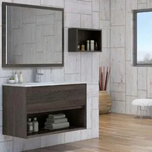 Mobile bagno VALERIA sospeso 1 cassetto- 1 foro con lavabo in ceramica