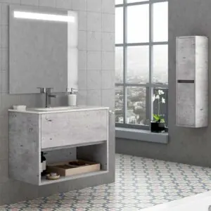 Mobile bagno VALERIA varie tonalità sospeso 1 cassetto – 1 nicchia con lavabo in ceramica