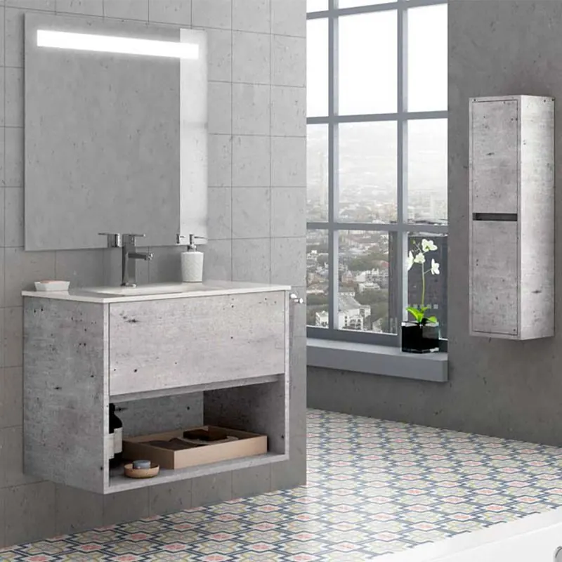 Mobile bagno VALERIA varie tonalità sospeso 1 cassetto – 1 nicchia con lavabo in ceramica
