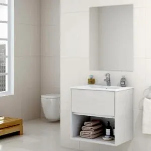 Mobile bagno VALERIA vari colori sospeso 1 cassetto- 1 foro con lavabo in ceramica