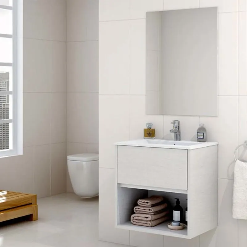 Mobile bagno VALERIA vari colori sospeso 1 cassetto- 1 foro con lavabo in ceramica