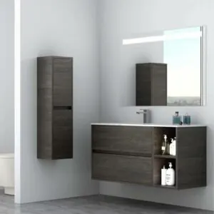 ZARINA mobile bagno sospeso 2 cassetti - 2 fori con lavabo in ceramica