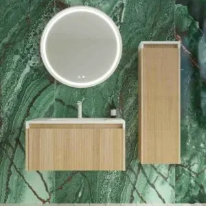 Mobile bagno sospeso BINARIO 1 cassetto in finitura ROVERE CHIARO