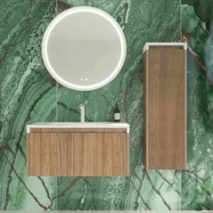 Mobile bagno sospeso BINARIO 1 cassetto finitura ROVERE SCURO