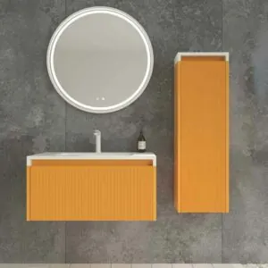 Mobile bagno sospeso BINARIO 1 cassetto finitura GIALLO AZAFRAN