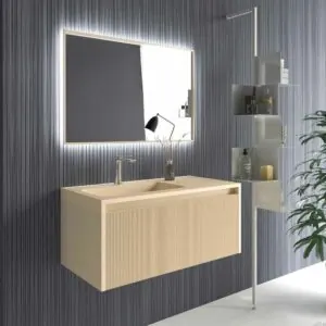 Mobile bagno sospeso BINARIO 2 cassetti finitura CREMA